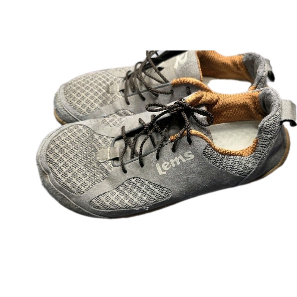 Lems Shoes Primal 2 Gray Brown Men's Lace Up Low Top Athletic Sneakers